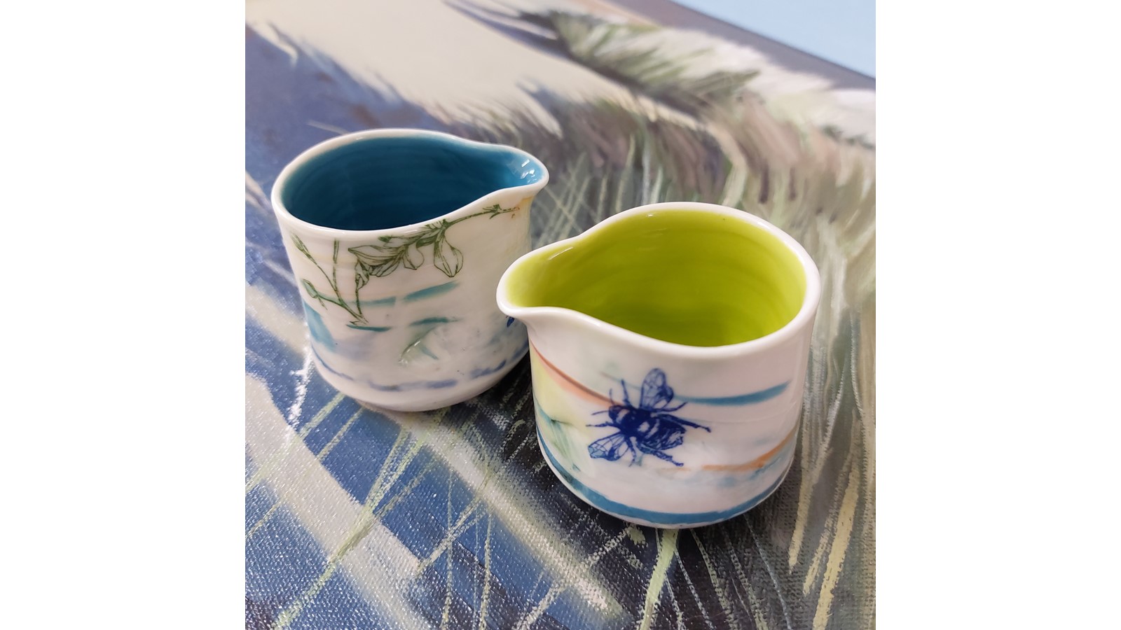 Hand thrown ceramic jugs